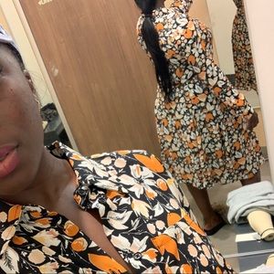 Orange floral dress